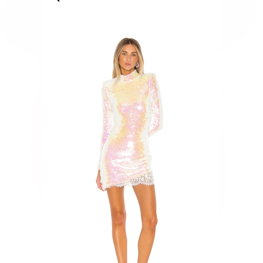 X Revolve Devyn Sequin Mini Dress Iridescent M